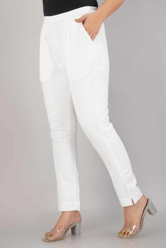 The Nayahikas Regular Fit Women White Trousers  Buy The Nayahikas  Regular Fit Women White Trousers Online at Best Prices in India   Flipkartcom