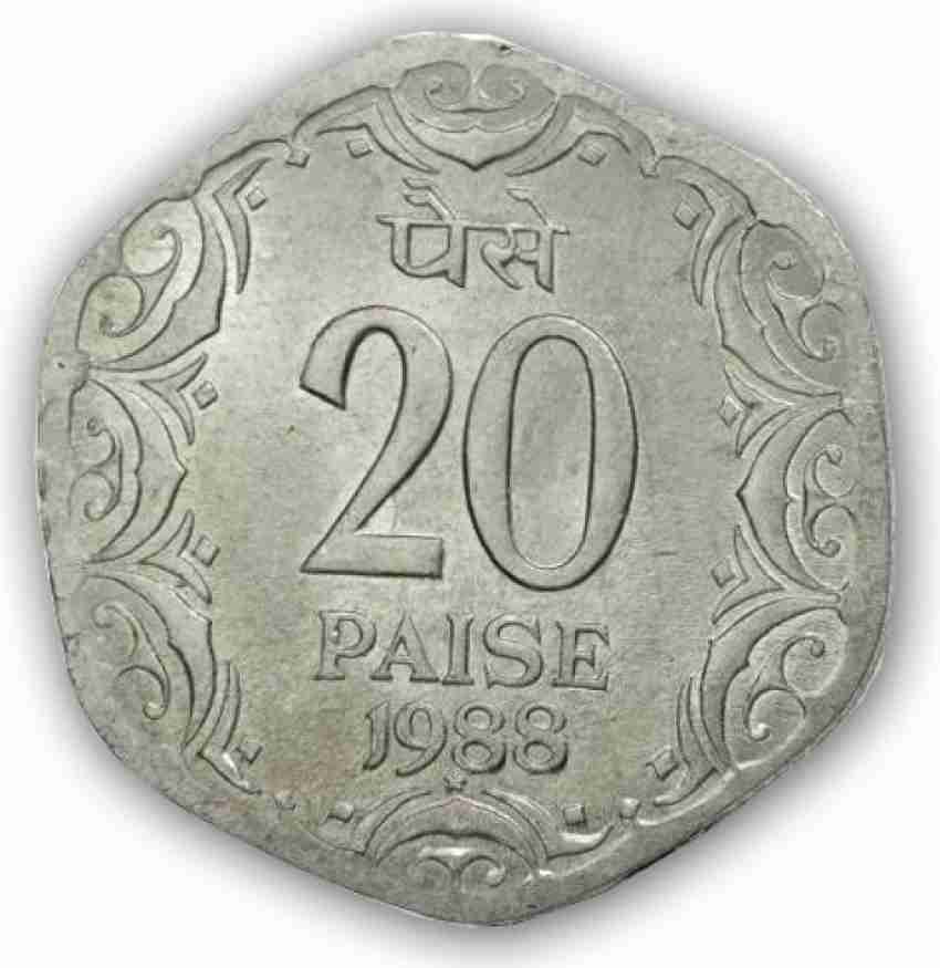 Klowage Twenty Paise 1988 Coin Ancient Coin Collection Price in