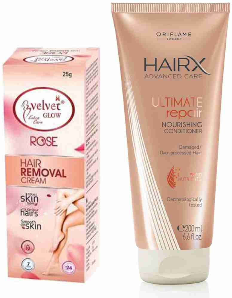velvet Glow Hair removal cream 25g and oriflame hairx Advanced