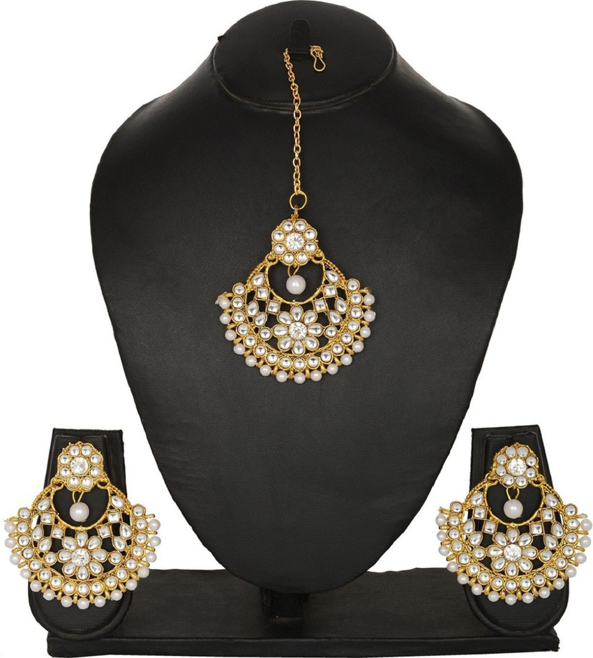 jatin imitation Metal Gold plated White Jewellery Set Price in India Buy jatin imitation Metal Gold plated White Jewellery Set Online at Best Prices in India Flipkart