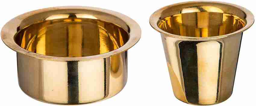 South Indian Coffee Brass Tumbler Cup Set 150 ML Pure Brass Kappi Set of 4  Piece