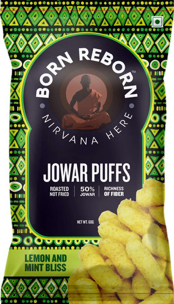 Born Reborn Jowar Puffs Pack of 8 60g Combo Pack Price in
