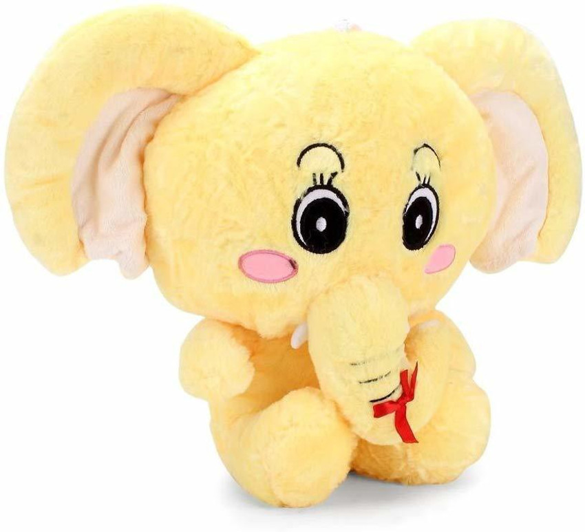 Frantic Premium Quality Elephant Soft Plush Fabric Yellow