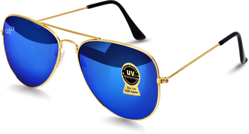 Gold and blue outlet sunglasses