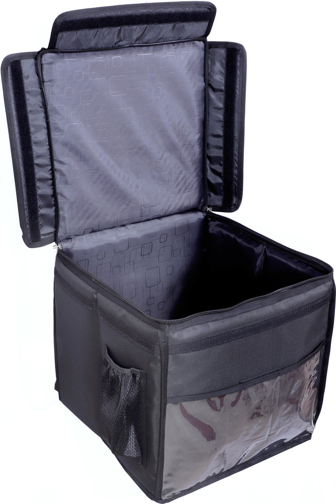 Quaffor Black Food Delivery Bag 16 16 16Inch 35 L Backpack Black
