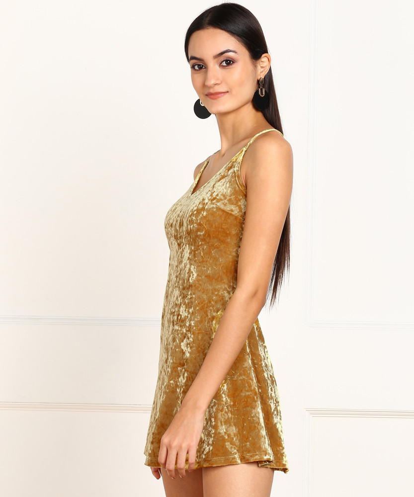 FOREVER 21 Women A line Gold Dress Buy FOREVER 21 Women A line Gold Dress Online at Best Prices in India Flipkart