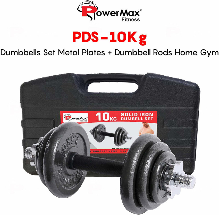 Powermax Fitness PDS 10KG Solid Iron Dumbbell Set with Non Slip