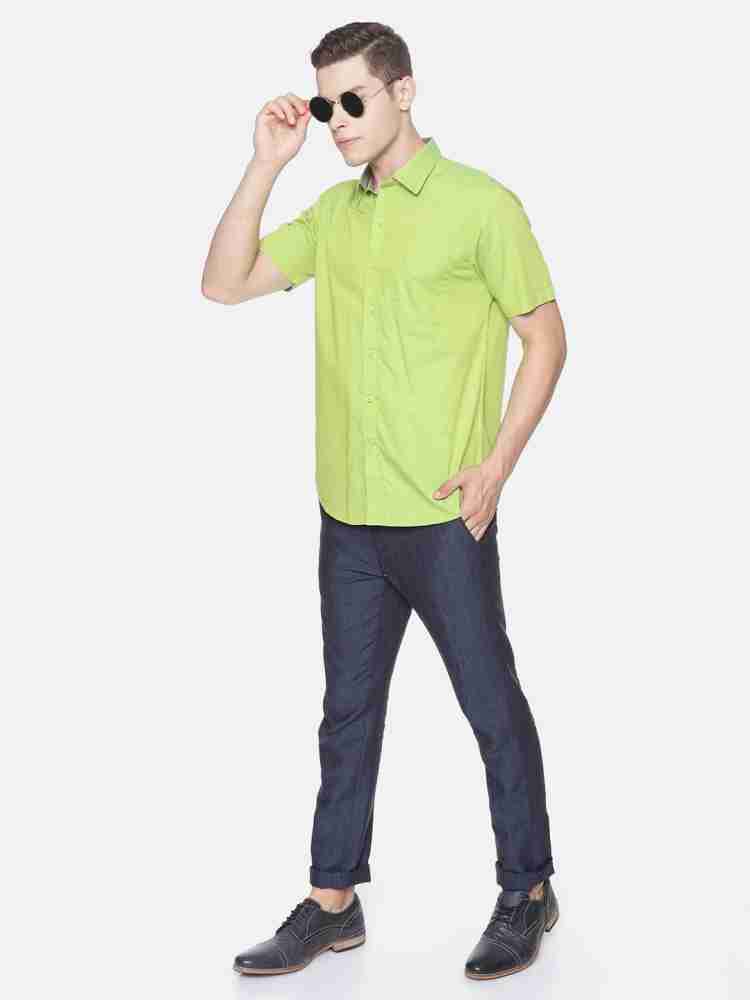 Ramraj Cotton Men Solid Casual Green Shirt - Buy Ramraj Cotton Men Solid  Casual Green Shirt Online at Best Prices in India
