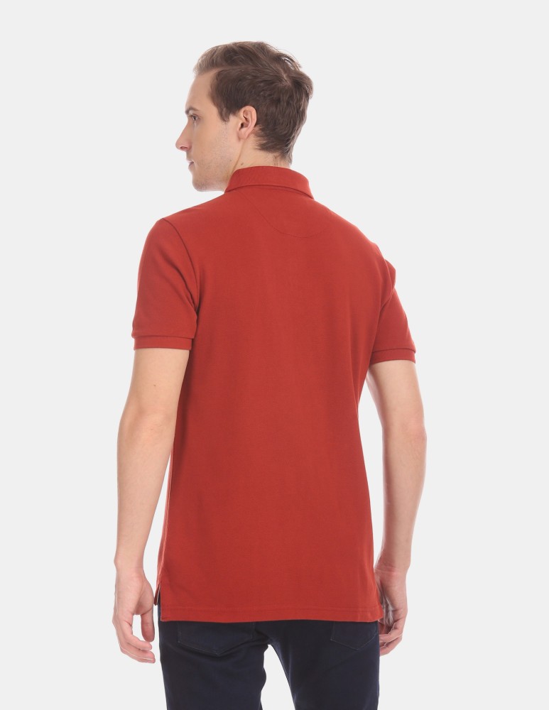 Buy U.S. Polo Assn. Ribbed Collar Solid Polo Shirt 