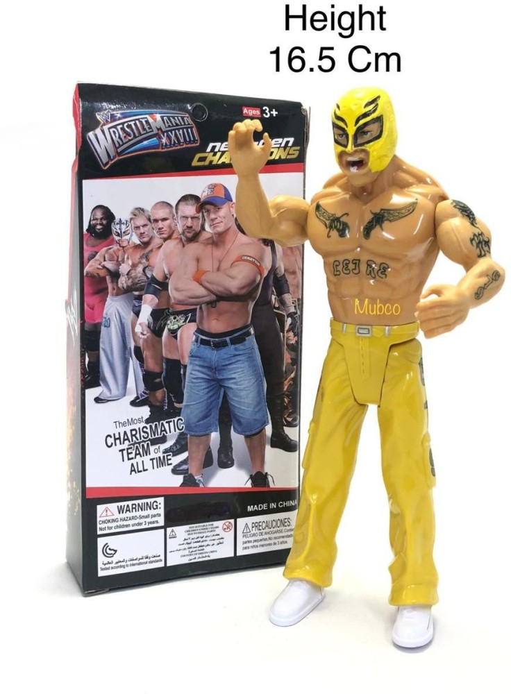 Mubco Action Figure Rey Mysterio |Wrestle Mania XXVIII | Yellow