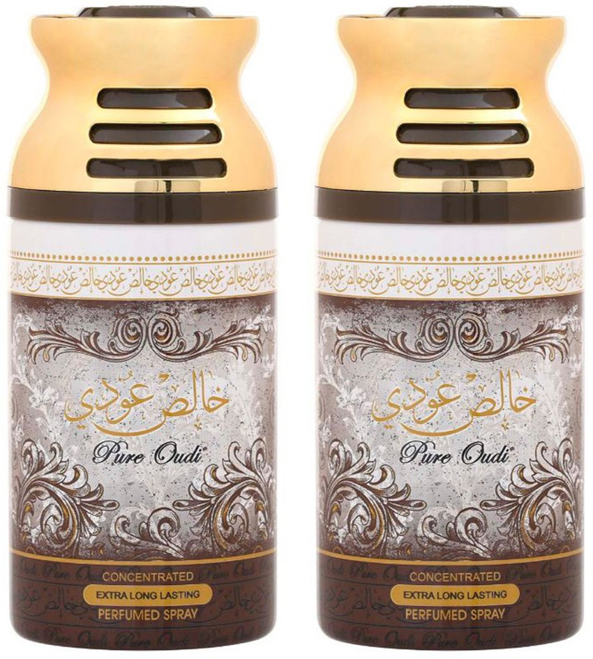 Lattafa PURE OUDI Perfumed Body Spray 250ml Pack 0f 2 Body Spray