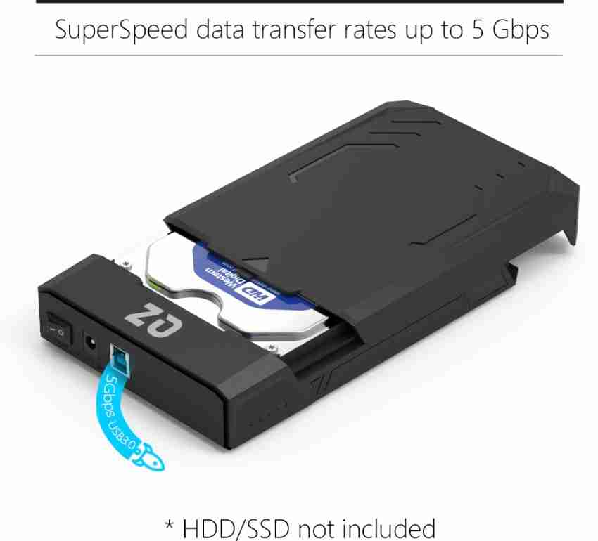 QZ HD01 SATA to USB Hard Disk External Enclosure Case for 3.5/2.5