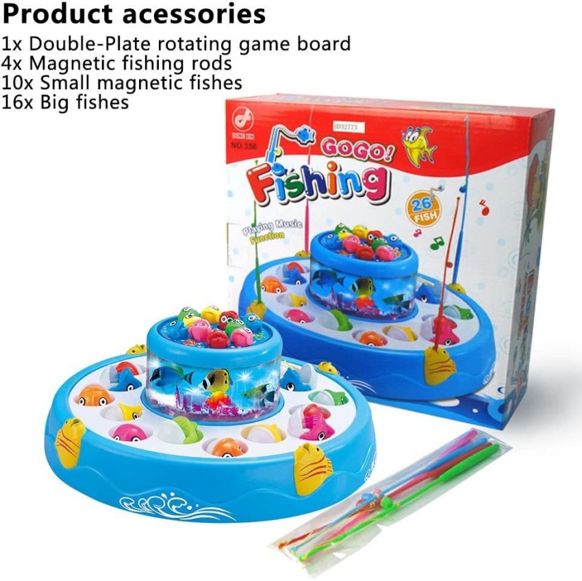 Toyvala Unique Fishing Game Musical Toy Set For Kids, Rotating Boards  Pools, Premium Version Fishing Set, - Unique Fishing Game Musical Toy Set  For Kids, Rotating Boards Pools