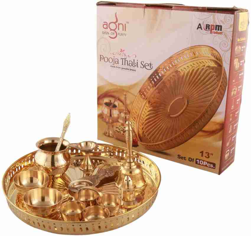Buy 13 Premium Brass Pooja Thali Set Online in Malaysia