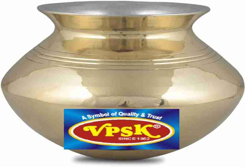 Pure Brass Kadhai Nickle Plated Design Cooking & Serving 1500 ML