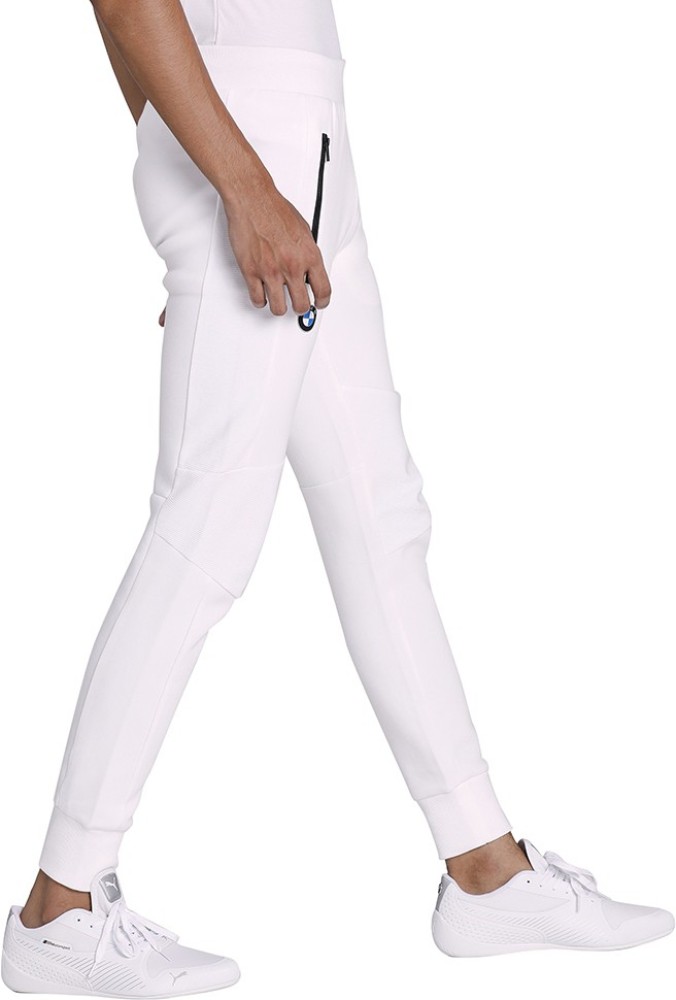 White sweatpants with online bmw logo