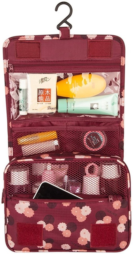 Makeup Bag For Home Women, Travel Portable Toiletry Bag, Flat Open