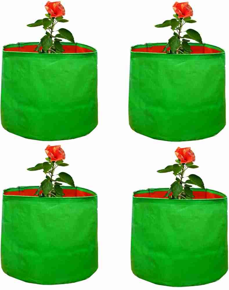 Green/orange Round Grow Bag 15x18, For Growing Plants