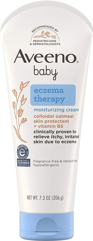  Aveeno Baby Eczema Therapy Moisturizing Cream, Natural  Colloidal Oatmeal & Vitamin B5, Baby Eczema Cream for Dry, Itchy, Irritated  Skin Due to Eczema, Paraben- & Steroid-Free, 5 oz Packaging May Vary 