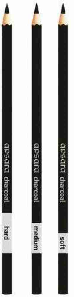 Camlin SOFT/MEDIUM /HARD CHARCOAL PENCIL SET OF 3 (BLACK)  Pencil 