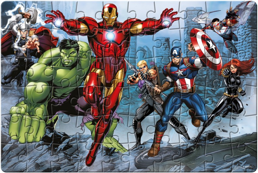 Frank Marvel Avengers Puzzle - 60 Piece Jigsaw Puzzle for Kids for