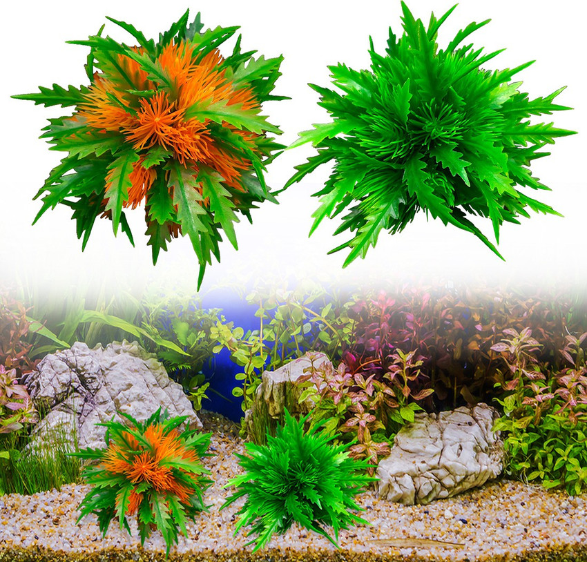 VISUAL ARREST Artificial Aquatic Plastic Water Grass Flower Plants