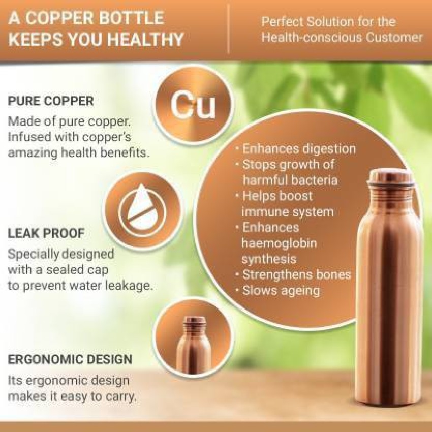 Designer Copper Bottle Set, Branded