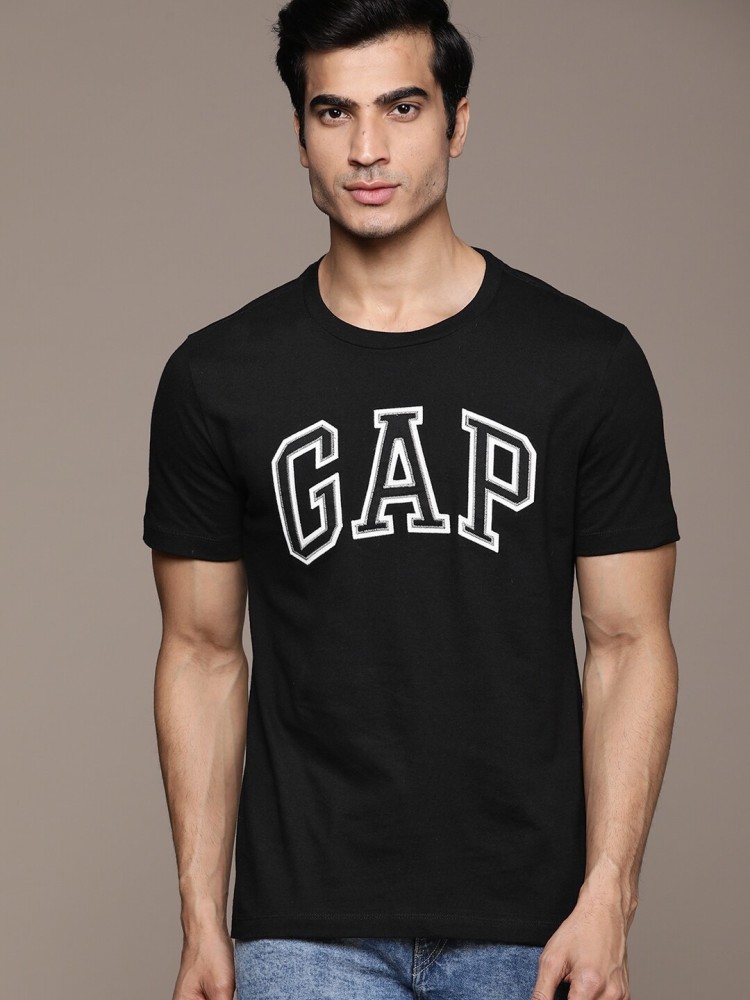 GAP Self Design Men Round Neck Black T-Shirt - Buy GAP Self Design Men  Round Neck Black T-Shirt Online at Best Prices in India