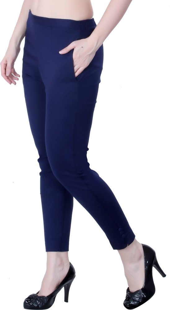 Girls Stretchable Navy Blue Track Pant  Pintoo Garments