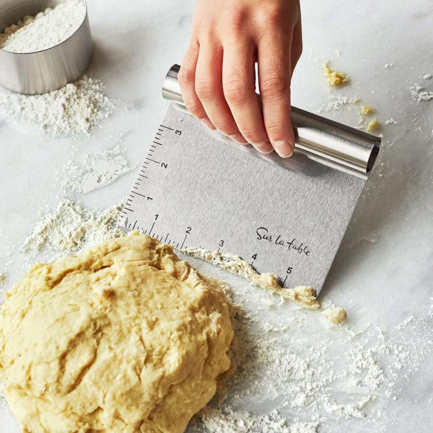 1pc Stainless Steel Pastry Cutter With Scale Flour Scraper Multifunctional  Dough Cake Scraper Baking Tool