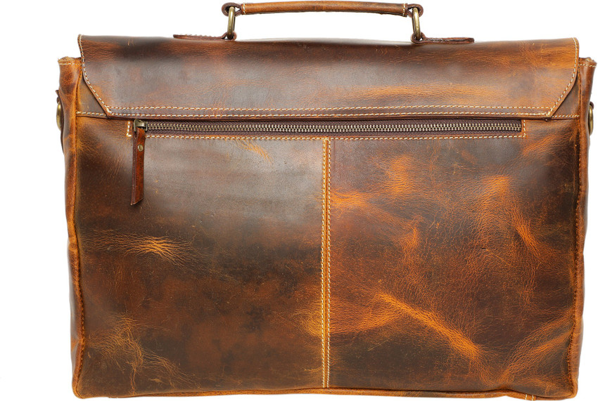 Rustic town 15 inch vintage crossbody genuine leather laptop messenger bag 2025