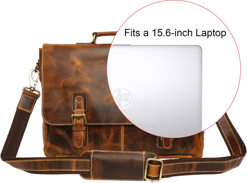 Rustic Town Brown Messenger Bag Vintage Leather 15 Inch Crossbody Messenger Satchel Bag brown Price in India Flipkart