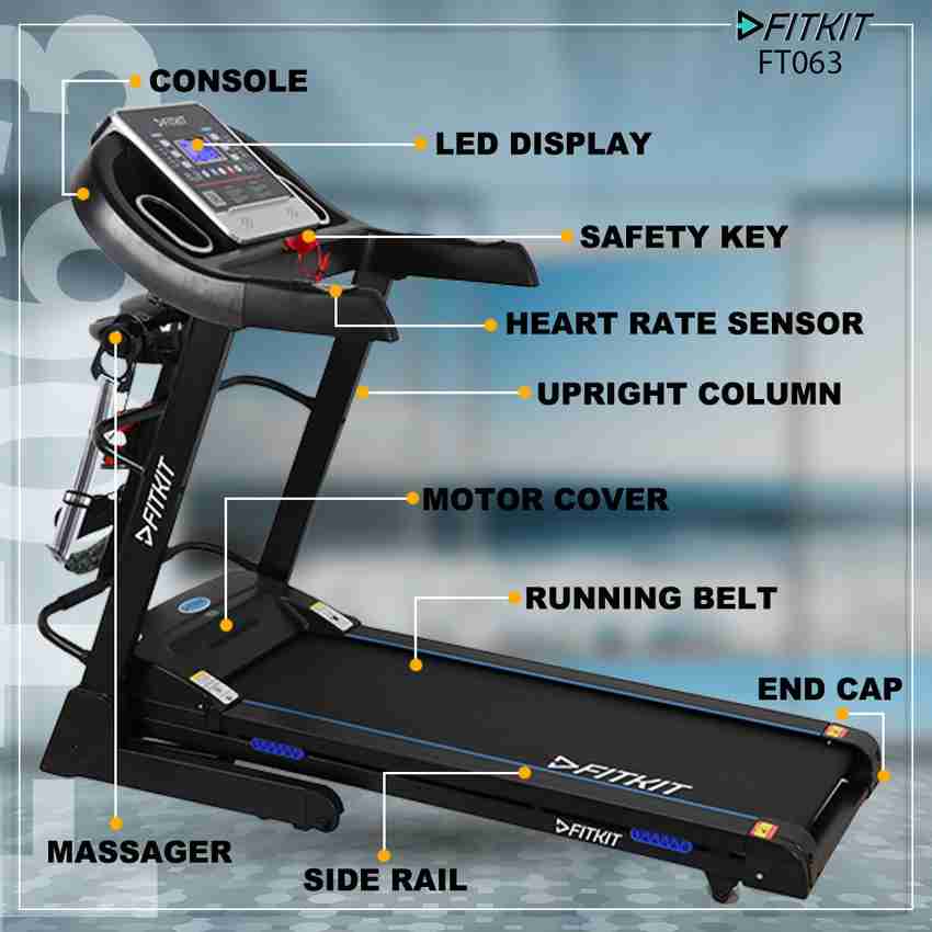 FITKIT by Cultsport FT063 7 in 1 Auto Incline Motorized Multi Functional Free Installation Treadmill