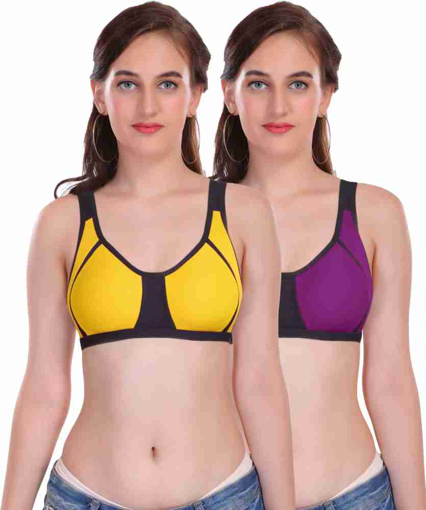Buy Featherline Seamless Non-Padded Color Block Design Casual