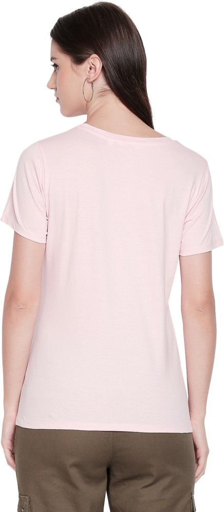 Honey By Pantaloons Embroidered Women Round Neck Pink T-Shirt - Buy Honey  By Pantaloons Embroidered Women Round Neck Pink T-Shirt Online at Best  Prices in India