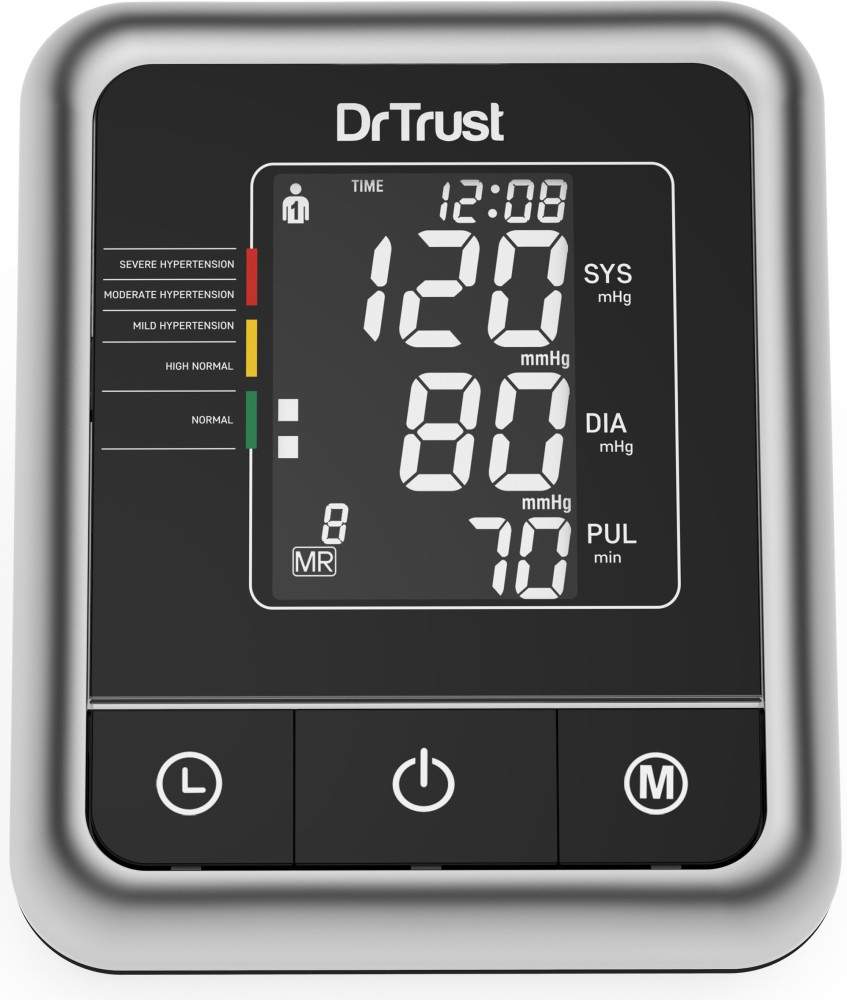 Dr. Trust (USA) Fully Automatic A-One Rechargeable Digital Blood Pressure  Monitor Machine (Micro USB Compatible & Digital Thermometer Included) Bp  Monitor - Dr. Trust 