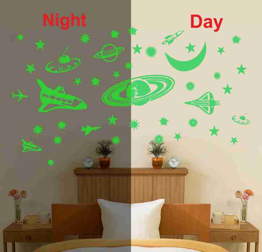 DreamKraft 25 cm Glow in the Dark Galaxy of Stars with Moon Radium Night Wall  Stickers Self Adhesive Sticker Price in India - Buy DreamKraft 25 cm Glow  in the Dark Galaxy