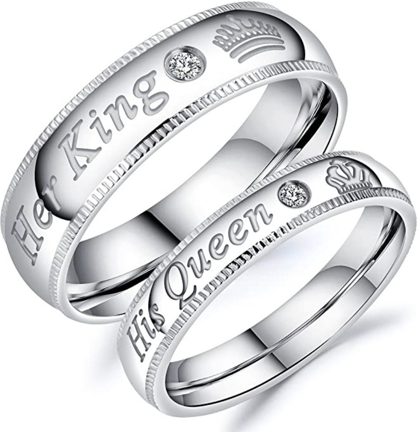 Devora Her King And His Queen Crown Adjustable Couple Ring
