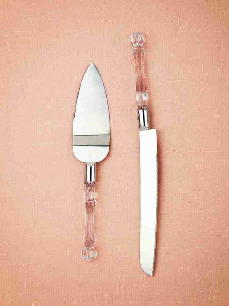 Cake Knife Set W/acrylic Handle Clear