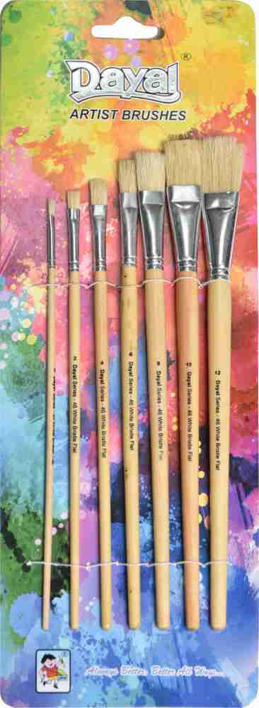 Definite Synthetic Nylon Premium Quality Fan Brushes Set of  6 for Poster Acrylic Fabric Tempera Gouache Watercolor Painting Sizes - 2,  4, 6, 8, 10 and 12 