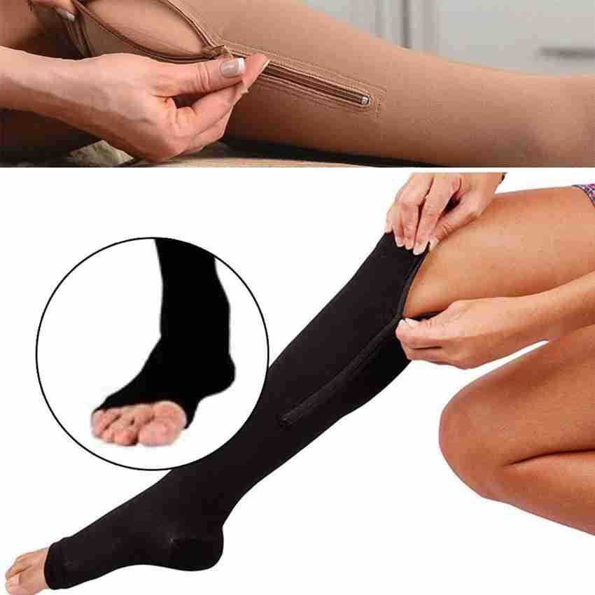 Laxvila India Women's Medical Zipper Compression Socks With Leg Support  Open Toe Ankle 1 pair Foot Support - Buy Laxvila India Women's Medical Zipper  Compression Socks With Leg Support Open Toe Ankle