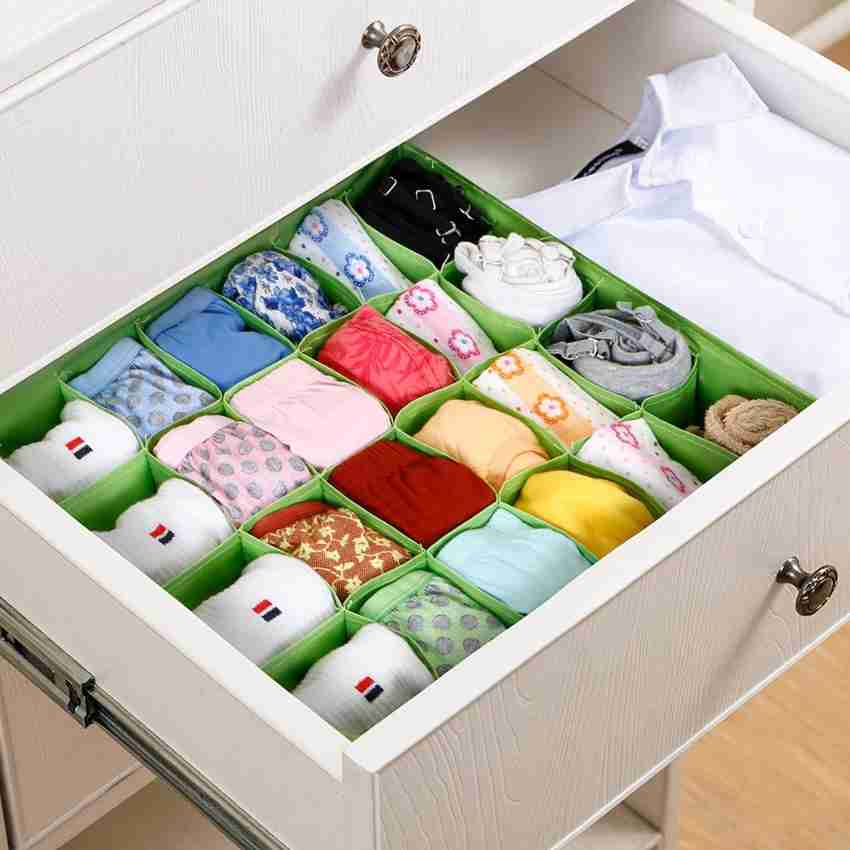 HOKiPO Undergarment Organizer Storage Box With Lid for Drawers