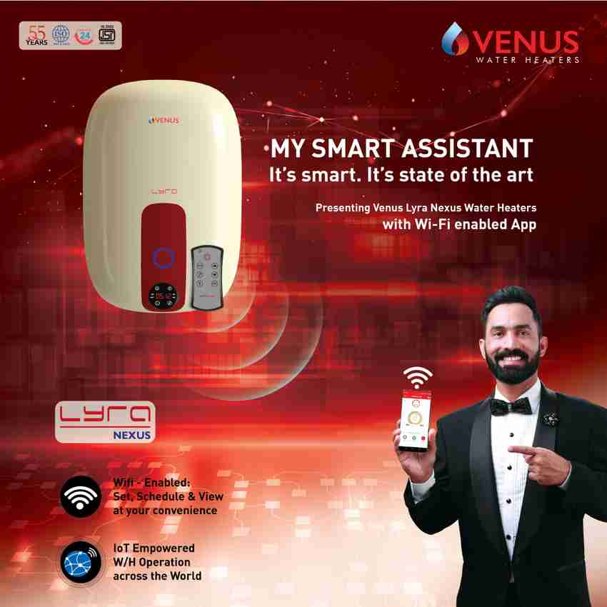 Venus 25 L Storage Water Geyser (25RW Lyra Nexus 25-Litre  (Ivory/Winered),WiFi enabled, IoT , Control with Android App from anywhere,  Ivory) Price in India - Buy Venus 25 L Storage Water Geyser (