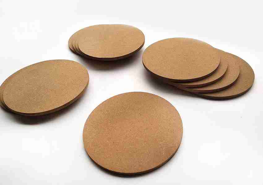 6 Piece Round MDF Boards for Art and Craft, Wood Round MDF Sheets
