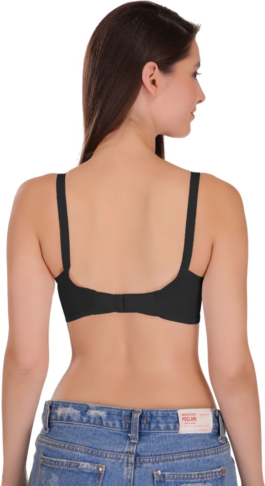 Buy Featherline Women Black Solid Pure Cotton Non-Padded Bra (30D