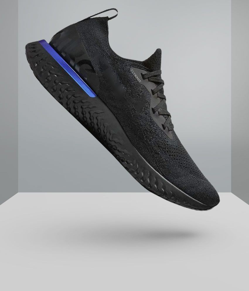 Nike epic react flyknit black running shoes outlet flipkart