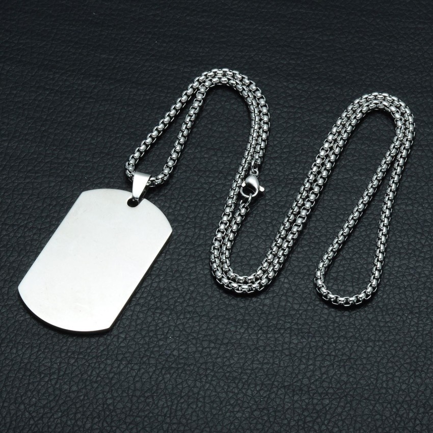 Zealsy Military Locket Dog Tag Chain Plain Silver Dog Tag Price in India -  Buy Zealsy Military Locket Dog Tag Chain Plain Silver Dog Tag Online at  Best Prices in India