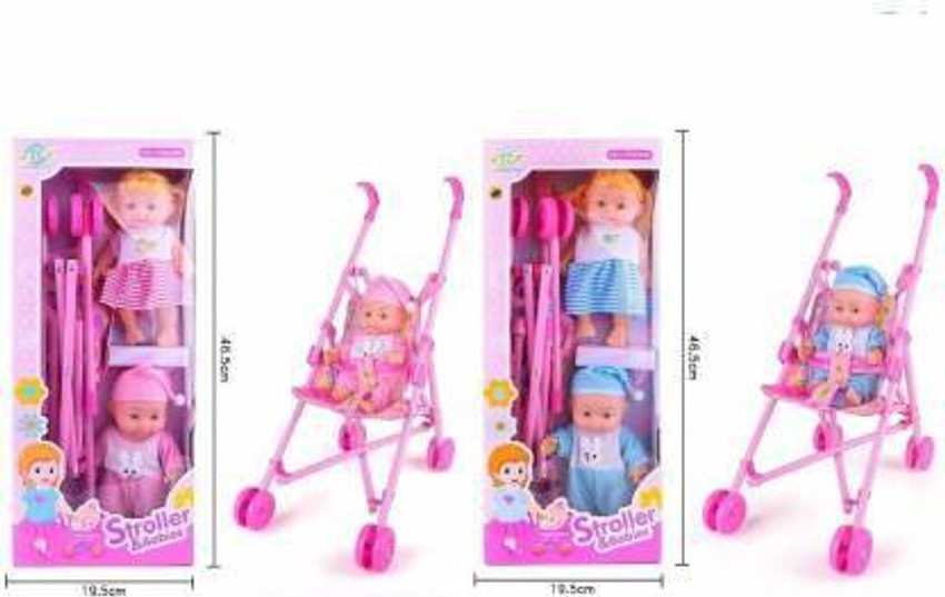 KIDMAGINE Baby Doll Stroller Soft Body Talking Baby Doll Included Fun Play Combo Set toy for littel kids Multicolor Baby Doll Stroller Soft Body Talking Baby Doll Included Fun