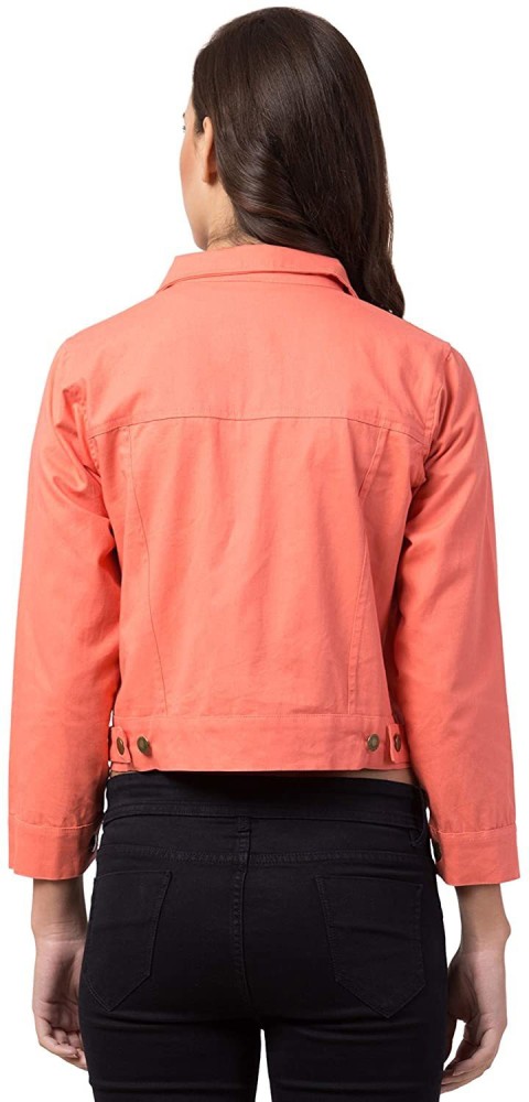 Peach denim hot sale jacket womens