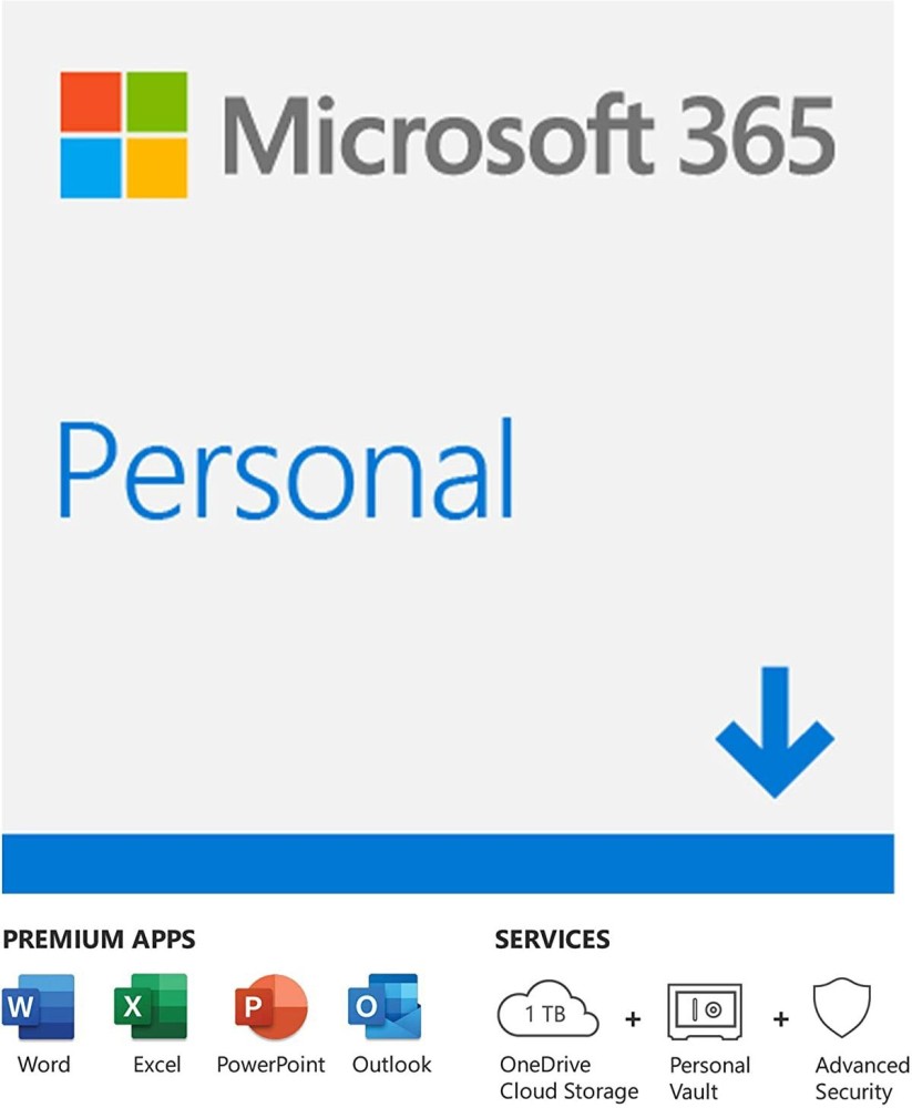 MICROSOFT 365 Personal 12-Month Subscription, 1 person, Premium Office  apps, 1TB OneDrive cloud storage, Windows/Mac(Email Delivery - No CD)  Price in India - Buy MICROSOFT 365 Personal 12-Month Subscription, 1 person